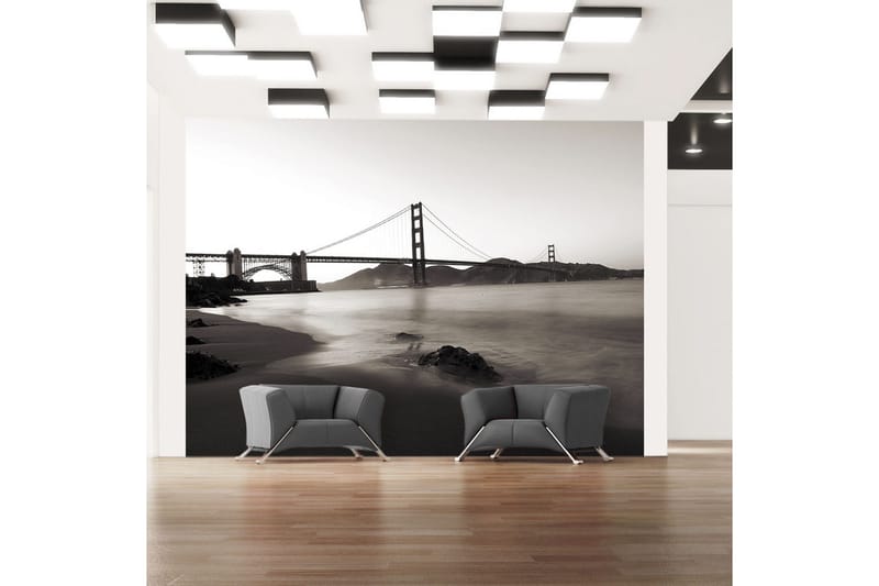 Fototapet San Francisco Golden Gate Bridge B&W 400x309 - Artgeist sp. z o. o. - Inredning - Väggdekor - Tapet & tapettillbehör - Fototapet