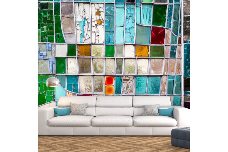 Fototapet Sapphire Stained Glass 200x140 - Artgeist sp. z o. o. - Inredning - Väggdekor - Tapet & tapettillbehör - Fototapet