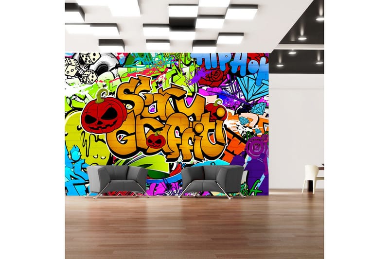 Fototapet Scary Graffiti 300x210 - Artgeist sp. z o. o. - Inredning - Väggdekor - Tapet & tapettillbehör - Fototapet