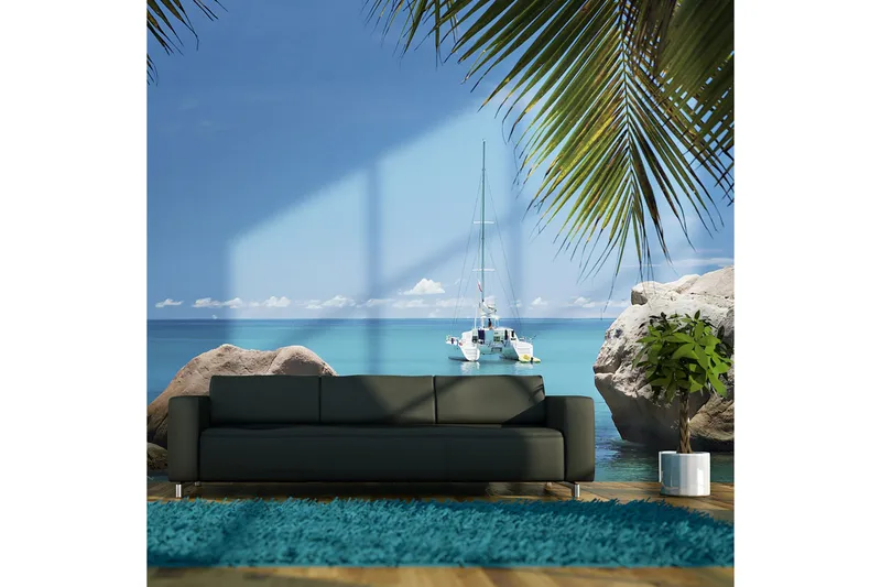 Fototapet Seychelles 350x270 - Artgeist sp. z o. o. - Inredning - Väggdekor - Tapet & tapettillbehör - Fototapet