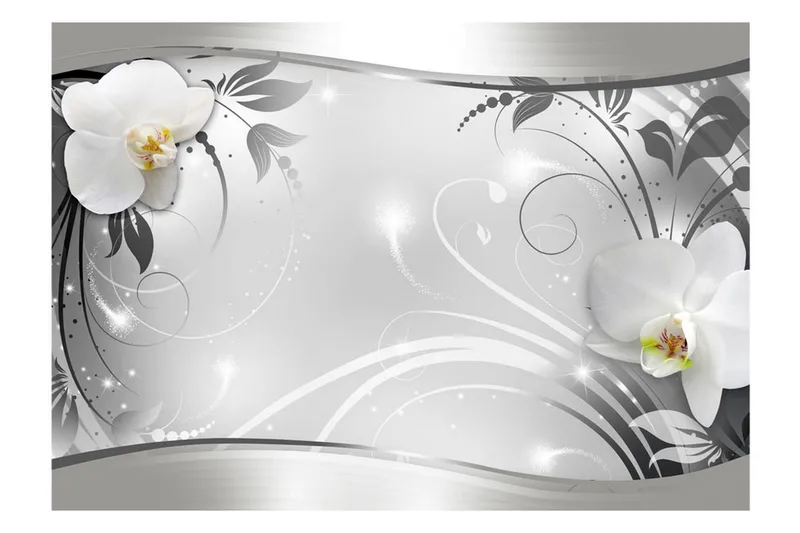 Fototapet Silver Abstract 250x175 - Artgeist sp. z o. o. - Inredning - Väggdekor - Tapet & tapettillbehör - Fototapet