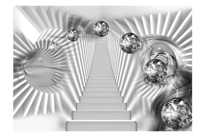 Fototapet Silver Stairs 250x175 - Artgeist sp. z o. o. - Inredning - Väggdekor - Tapet & tapettillbehör - Fototapet