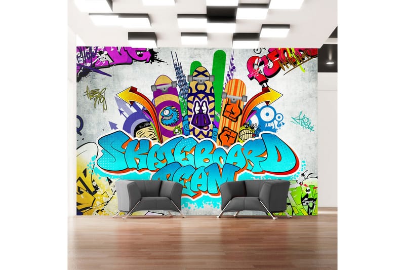 Fototapet Skateboard Team 100x70 - Artgeist sp. z o. o. - Inredning - Väggdekor - Tapet & tapettillbehör - Fototapet