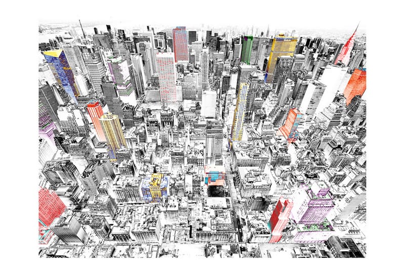 Fototapet Skiss Över New York 300x231 - Artgeist sp. z o. o. - Inredning - Väggdekor - Tapet & tapettillbehör - Fototapet