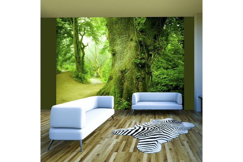 Fototapet Skog Vägen 200x154 - Artgeist sp. z o. o. - Inredning - Väggdekor - Tapet & tapettillbehör - Fototapet