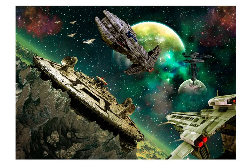 Fototapet Space Fleet 150x105 - Artgeist sp. z o. o. - Inredning - Väggdekor - Tapet & tapettillbehör - Fototapet