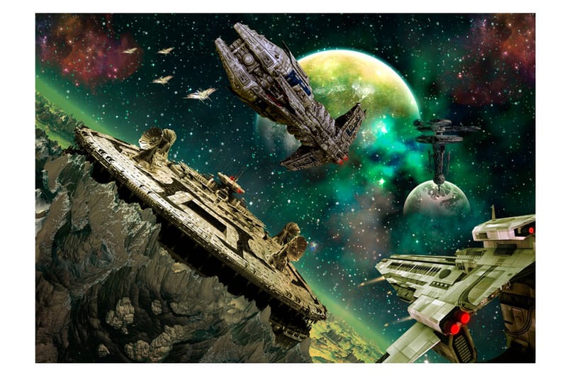 Fototapet Space Fleet 200x140 - Artgeist sp. z o. o. - Inredning - Väggdekor - Tapet & tapettillbehör - Fototapet