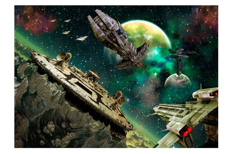Fototapet Space Fleet 300x210 - Artgeist sp. z o. o. - Inredning - Väggdekor - Tapet & tapettillbehör - Fototapet