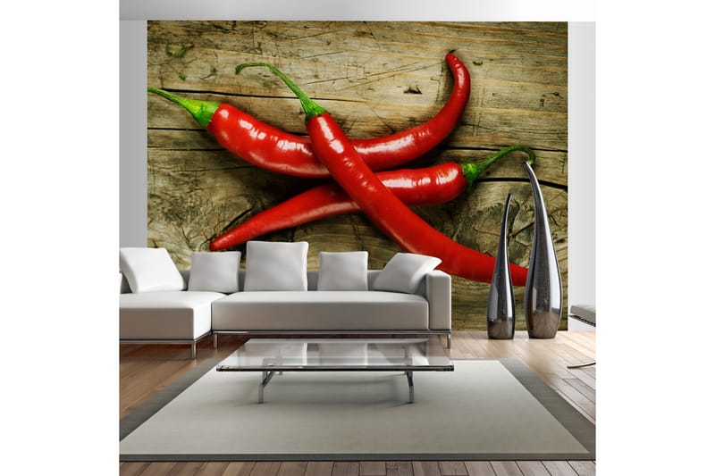 Fototapet Spicy Chili Peppers 300x231 - Artgeist sp. z o. o. - Inredning - Väggdekor - Tapet & tapettillbehör - Fototapet