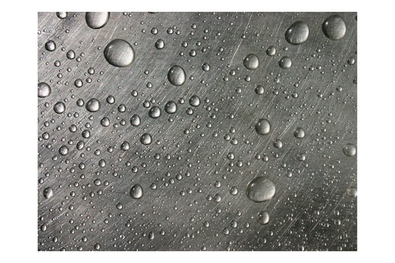 Fototapet Stålyta Med Vatten Droppar 250x193 - Artgeist sp. z o. o. - Inredning - Väggdekor - Tapet & tapettillbehör - Fototapet