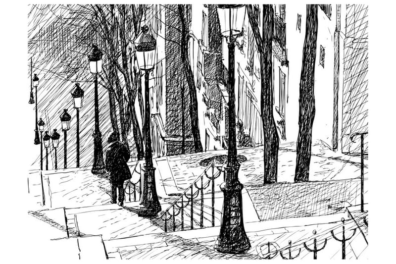 Fototapet Stairs Montmartre 250x193, Artgeist sp. z o. o.