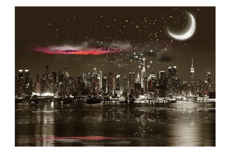 Fototapet Starry Night Over NY 350x245 - Artgeist sp. z o. o. - Inredning - Väggdekor - Tapet & tapettillbehör - Fototapet
