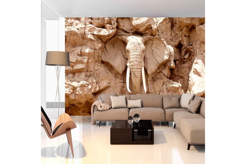 Fototapet Stone Elephant South Africa 350x245 - Artgeist sp. z o. o. - Inredning - Väggdekor - Tapet & tapettillbehör - Fototapet