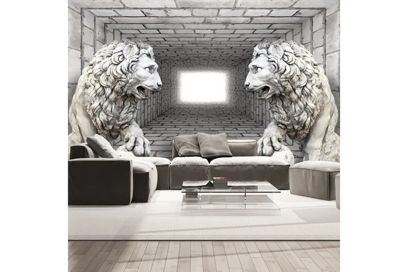 Fototapet Stone Lions 200x140, Artgeist sp. z o. o.