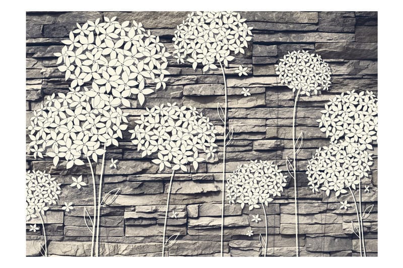 Fototapet Stones Flowers 350x245 - Artgeist sp. z o. o. - Inredning - Väggdekor - Tapet & tapettillbehör - Fototapet