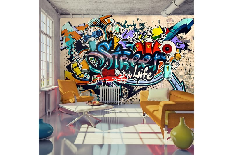 Fototapet Street Life 350x245 - Artgeist sp. z o. o. - Inredning - Väggdekor - Tapet & tapettillbehör - Fototapet