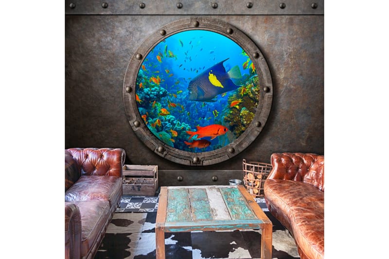 Fototapet Submarine Window 300x210 - Artgeist sp. z o. o. - Inredning - Väggdekor - Tapet & tapettillbehör - Fototapet