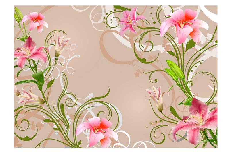 Fototapet Subtle Beauty Of The Lilies 250x175 - Artgeist sp. z o. o. - Inredning - Väggdekor - Tapet & tapettillbehör - Fototapet
