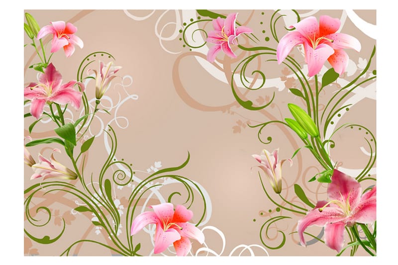 Fototapet Subtle Beauty Of The Lilies 300x210 - Artgeist sp. z o. o. - Inredning - Väggdekor - Tapet & tapettillbehör - Fototapet