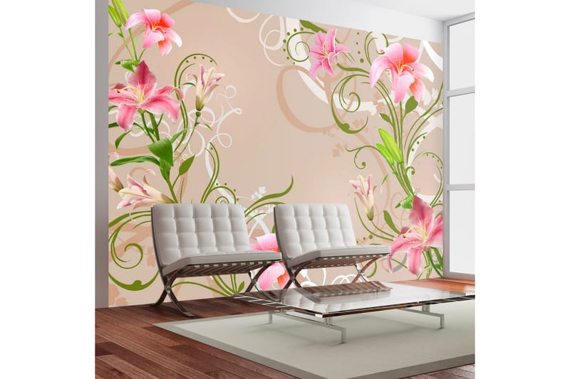 Fototapet Subtle Beauty Of The Lilies 300x210 - Artgeist sp. z o. o. - Inredning - Väggdekor - Tapet & tapettillbehör - Fototapet