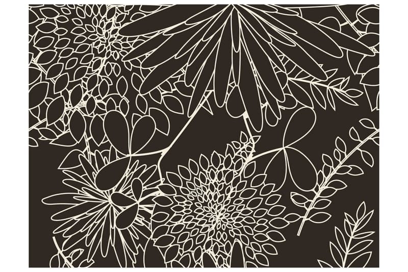Fototapet Svart Och Vit Blommig Bakgrund 250x193, Artgeist sp. z o. o.