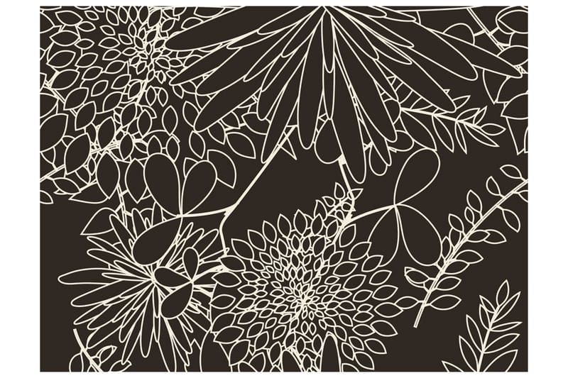 Fototapet Svart Och Vit Blommig Bakgrund 250x193 - Artgeist sp. z o. o. - Inredning - Väggdekor - Tapet & tapettillbehör - Fototapet