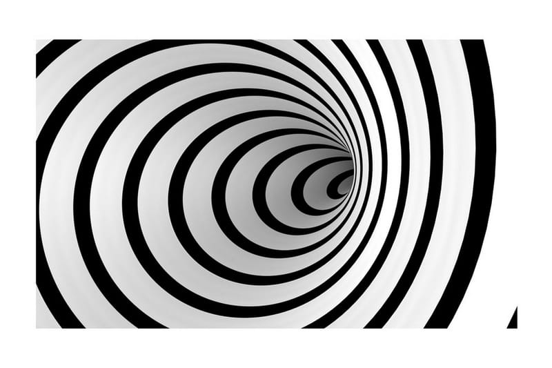 Fototapet Svart Och Vitt 3D Tunnel 450x270 - Artgeist sp. z o. o. - Inredning - Väggdekor - Tapet & tapettillbehör - Fototapet