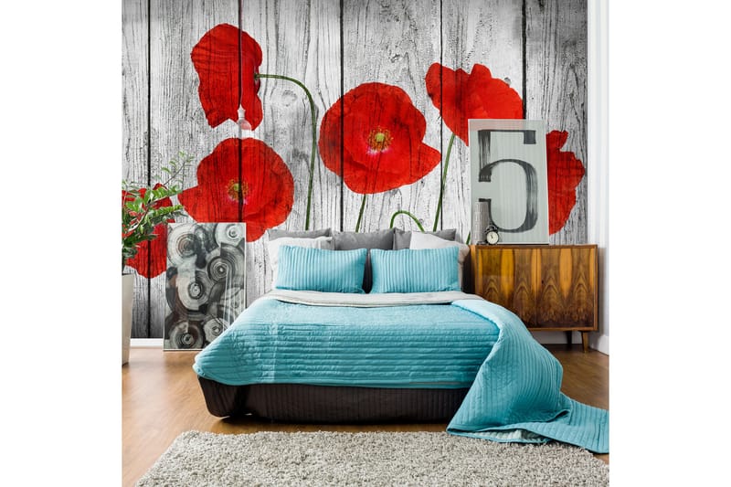 Fototapet Tale Of Red Poppies 200x140 - Artgeist sp. z o. o. - Inredning - Väggdekor - Tapet & tapettillbehör - Fototapet