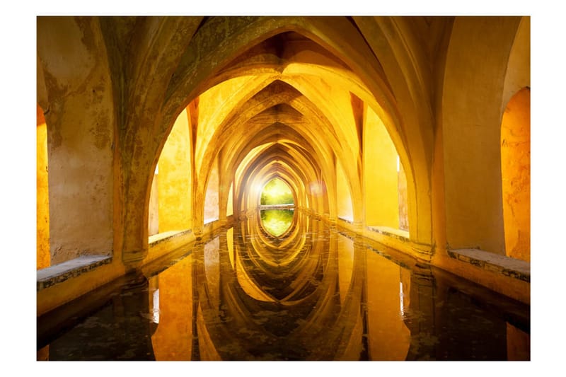 Fototapet The Golden Corridor 100x70 - Artgeist sp. z o. o. - Inredning - Väggdekor - Tapet & tapettillbehör - Fototapet