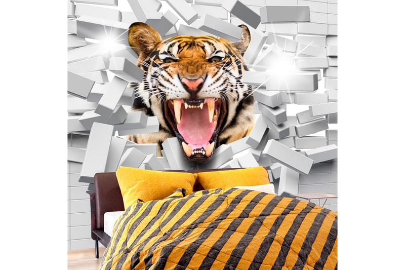 Fototapet Tiger Jump 150x105 - Artgeist sp. z o. o. - Inredning - Väggdekor - Tapet & tapettillbehör - Fototapet