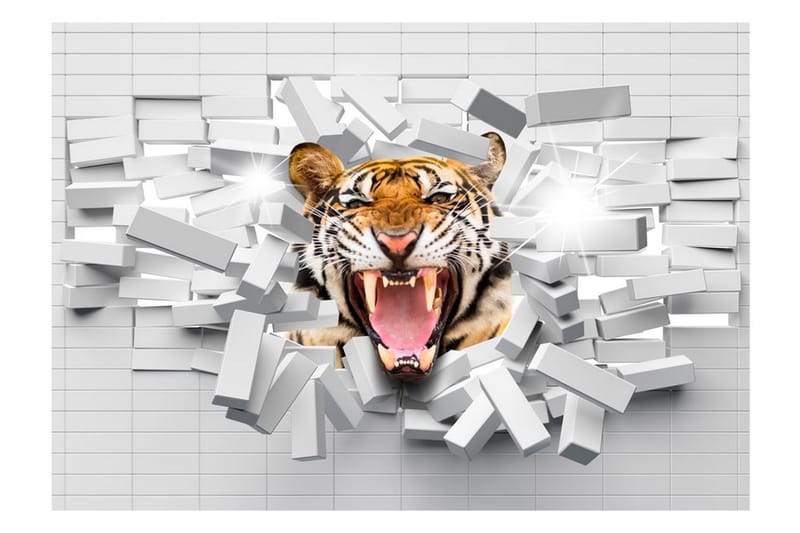 Fototapet Tiger Jump 150x105 - Artgeist sp. z o. o. - Inredning - Väggdekor - Tapet & tapettillbehör - Fototapet