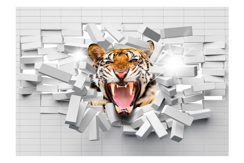 Fototapet Tiger Jump 250x175 - Artgeist sp. z o. o. - Inredning - Väggdekor - Tapet & tapettillbehör - Fototapet