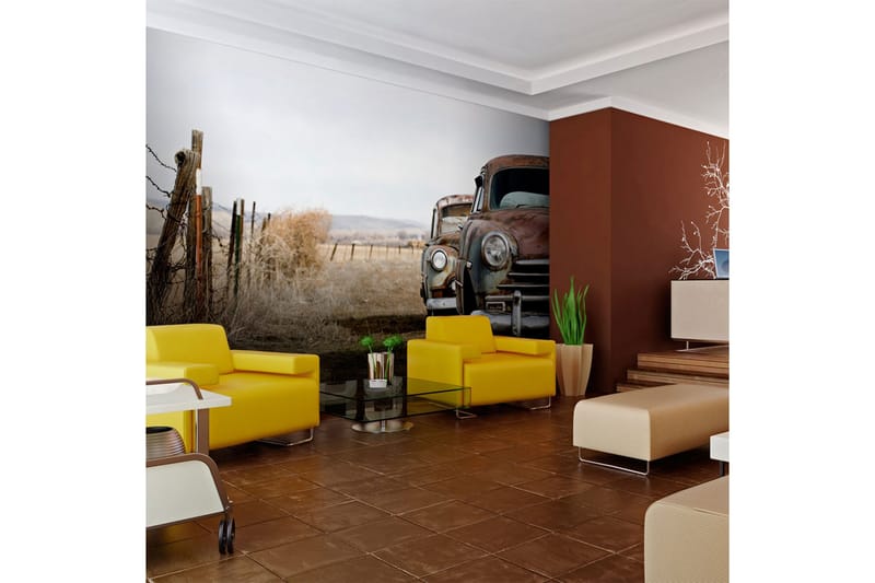 Fototapet Två Gamla Amerikanska Bilar 250x193 - Artgeist sp. z o. o. - Inredning - Väggdekor - Tapet & tapettillbehör - Fototapet