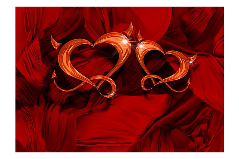 Fototapet Two Hearts 100x70 - Artgeist sp. z o. o. - Inredning - Väggdekor - Tapet & tapettillbehör - Fototapet