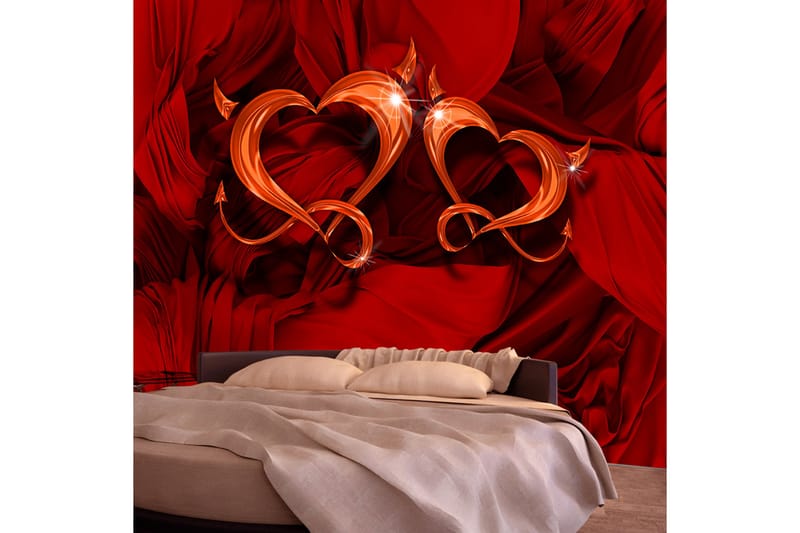 Fototapet Two Hearts 100x70 - Artgeist sp. z o. o. - Inredning - Väggdekor - Tapet & tapettillbehör - Fototapet