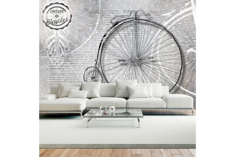 Fototapet Vintage Bicycles Black And White 100x70 - Artgeist sp. z o. o. - Fototapet