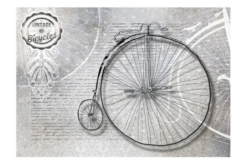 Fototapet Vintage Bicycles Black And White 100x70 - Artgeist sp. z o. o. - Inredning - Väggdekor - Tapet & tapettillbehör - Fototapet