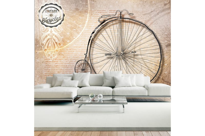 Fototapet Vintage Bicycles Sepia 100x70 - Artgeist sp. z o. o. - Inredning - Väggdekor - Tapet & tapettillbehör - Fototapet