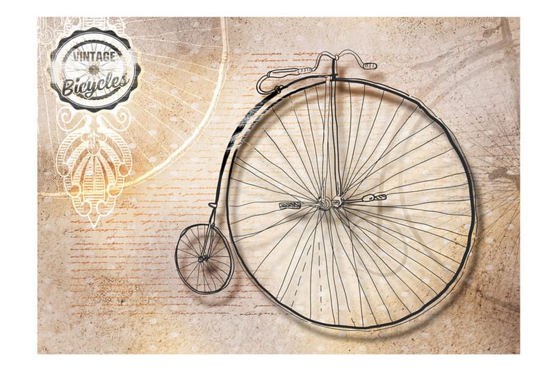 Fototapet Vintage Bicycles Sepia 300x210 - Artgeist sp. z o. o. - Inredning - Väggdekor - Tapet & tapettillbehör - Fototapet