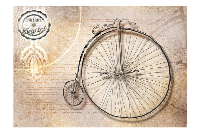 Fototapet Vintage Bicycles Sepia 350x245 - Artgeist sp. z o. o. - Inredning - Väggdekor - Tapet & tapettillbehör - Fototapet