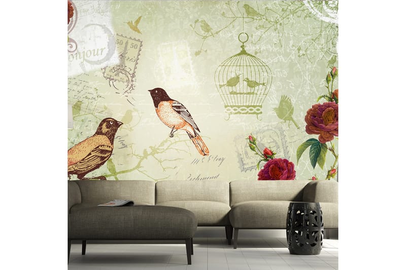 Fototapet Vintage Birds 400x280 - Artgeist sp. z o. o. - Inredning - Väggdekor - Tapet & tapettillbehör - Fototapet