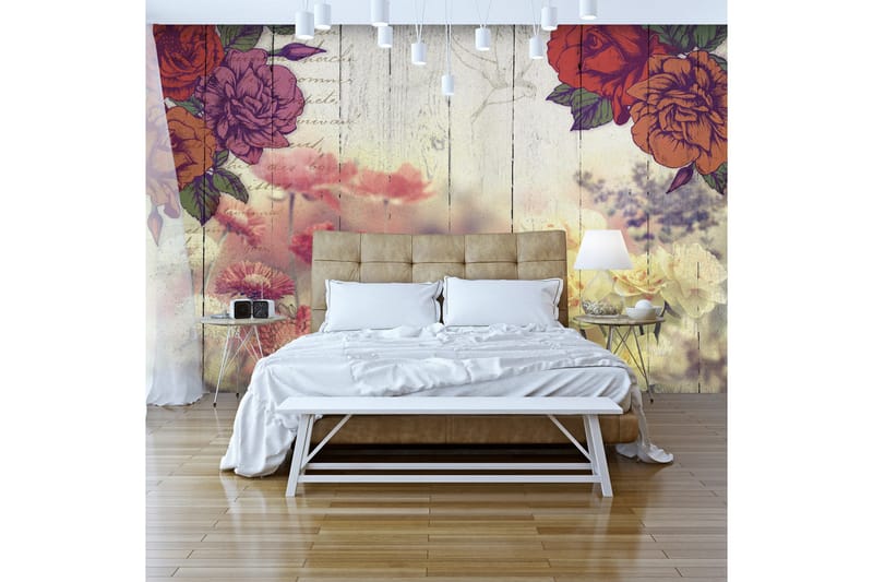 Fototapet Vintage Flowers 100x70 - Artgeist sp. z o. o. - Inredning - Väggdekor - Tapet & tapettillbehör - Fototapet