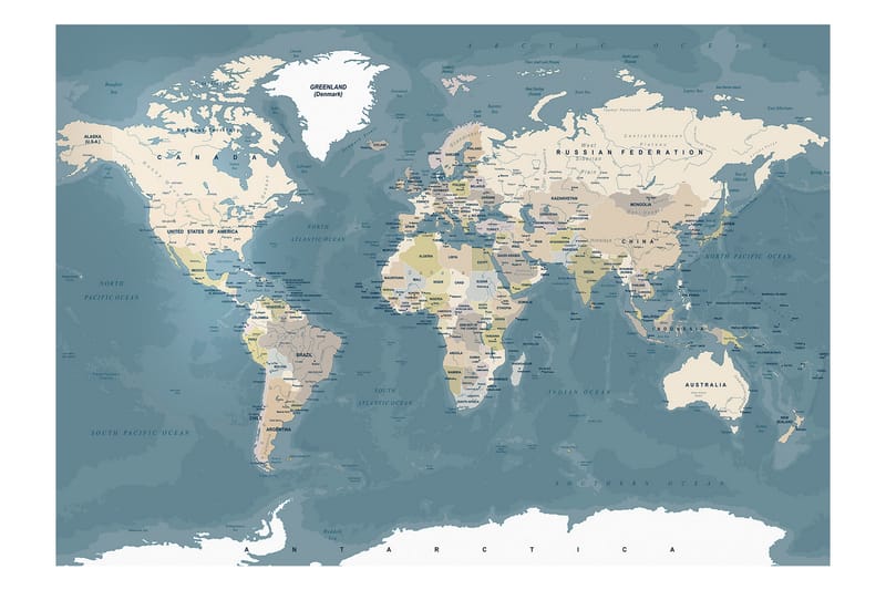 Fototapet Vintage World Map 350x245 - Artgeist sp. z o. o. - Inredning - Väggdekor - Tapet & tapettillbehör - Fototapet