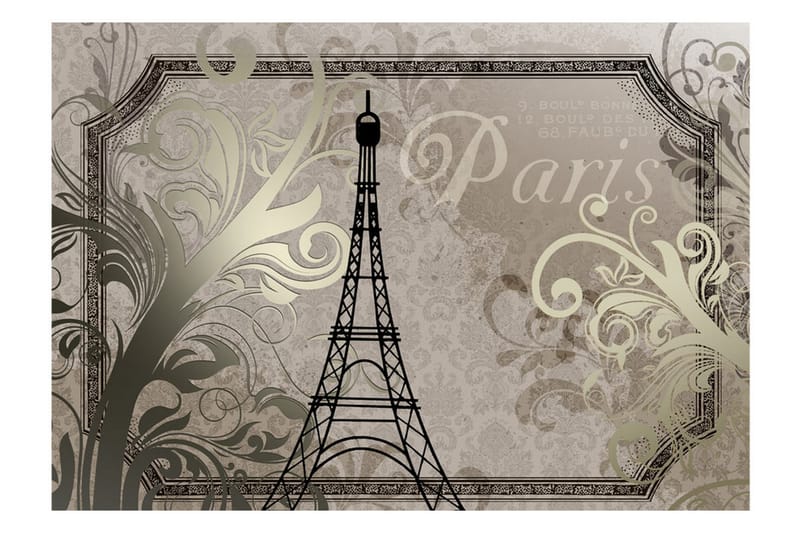 Fototapet Vintage Paris Gold 400x280 - Artgeist sp. z o. o. - Inredning - Väggdekor - Tapet & tapettillbehör - Fototapet