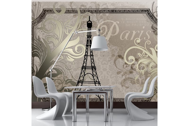 Fototapet Vintage Paris Gold 150x105 - Artgeist sp. z o. o. - Inredning - Väggdekor - Tapet & tapettillbehör - Fototapet