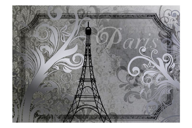 Fototapet Vintage Paris Silver 300x210 - Artgeist sp. z o. o. - Inredning - Väggdekor - Tapet & tapettillbehör - Fototapet