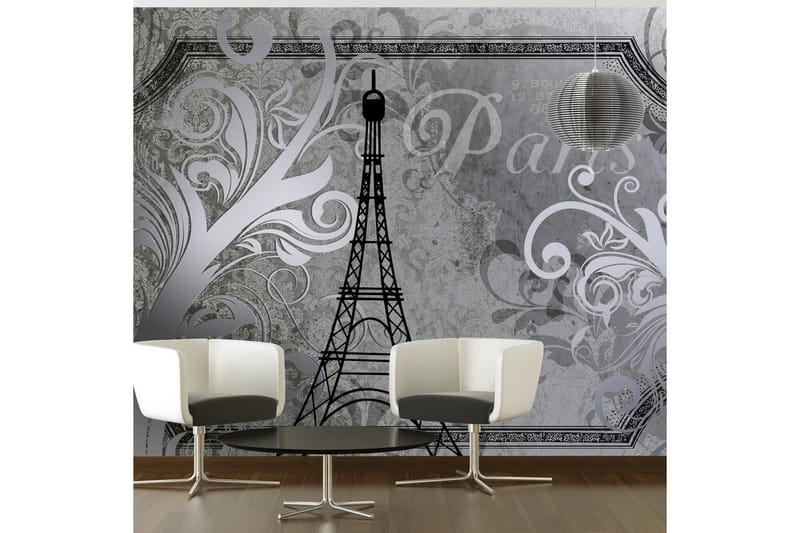 Fototapet Vintage Paris Silver 250x175 - Artgeist sp. z o. o. - Inredning - Väggdekor - Tapet & tapettillbehör - Fototapet
