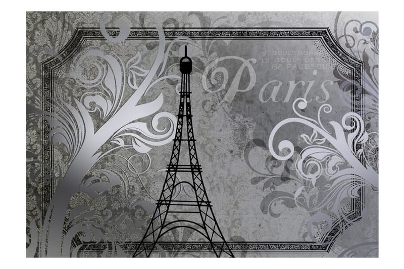 Fototapet Vintage Paris Silver 250x175 - Artgeist sp. z o. o. - Inredning - Väggdekor - Tapet & tapettillbehör - Fototapet