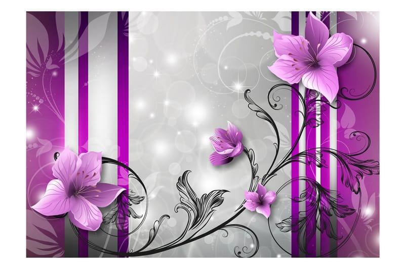 Fototapet Violet Buds 350x245 - Artgeist sp. z o. o. - Inredning - Väggdekor - Tapet & tapettillbehör - Fototapet