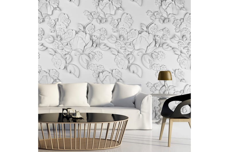 Fototapet White Ornament Roses 200x140, Artgeist sp. z o. o.